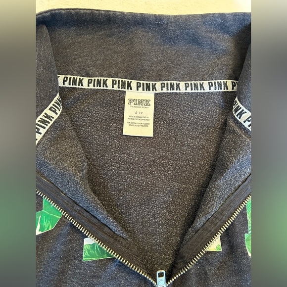 PINK Victoria's Secret Grey Tropical Print Sweater - Picture 3 of 4